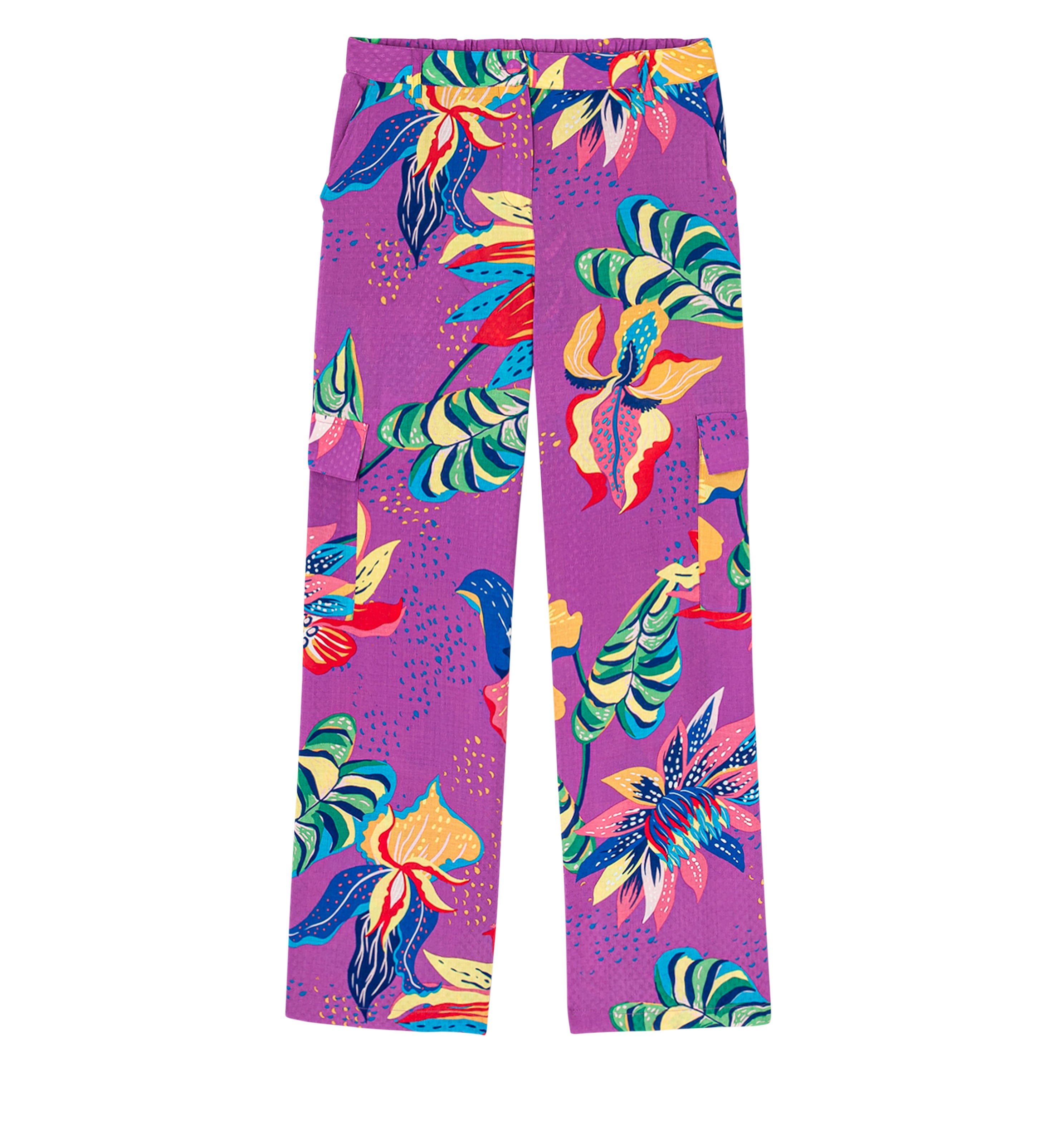 Pantalon cargo imprimé Femme - Imprimé violet