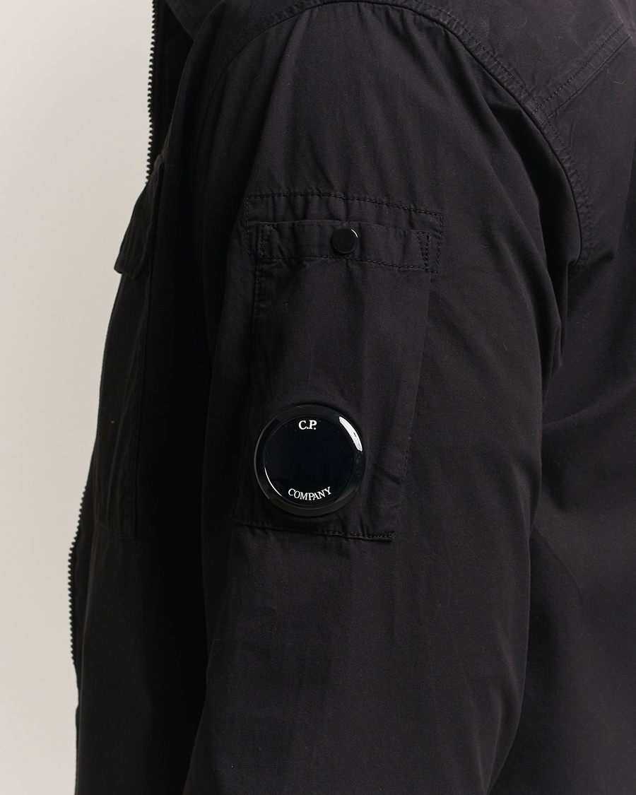 C.P. Company Organic Cotton Gabardine Zip Overshirt Black