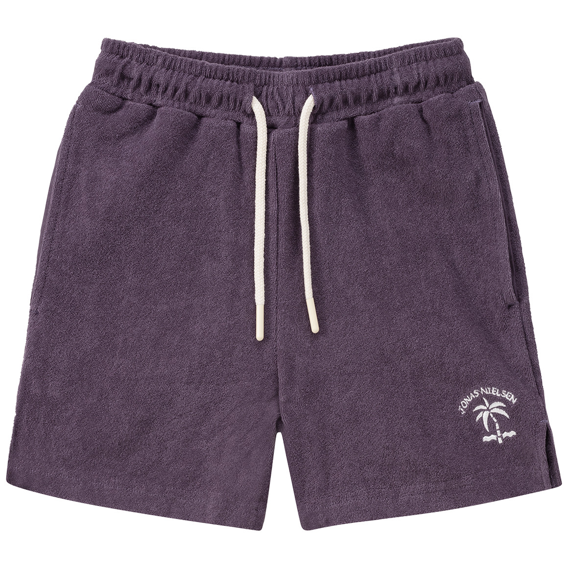 Jonas Nielsen Jungen Frottee-Shorts mit Stickerei dunkellila