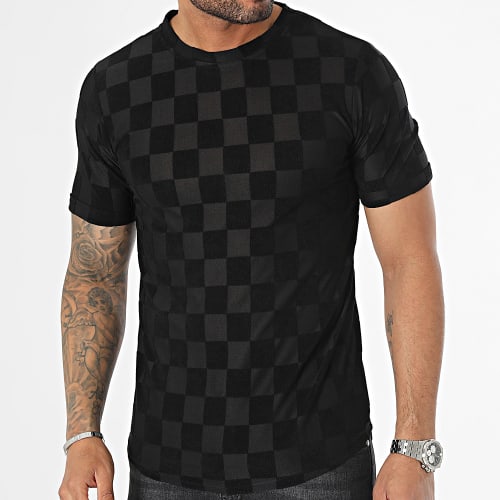 Tee Shirt Oversize A Carreaux Noir