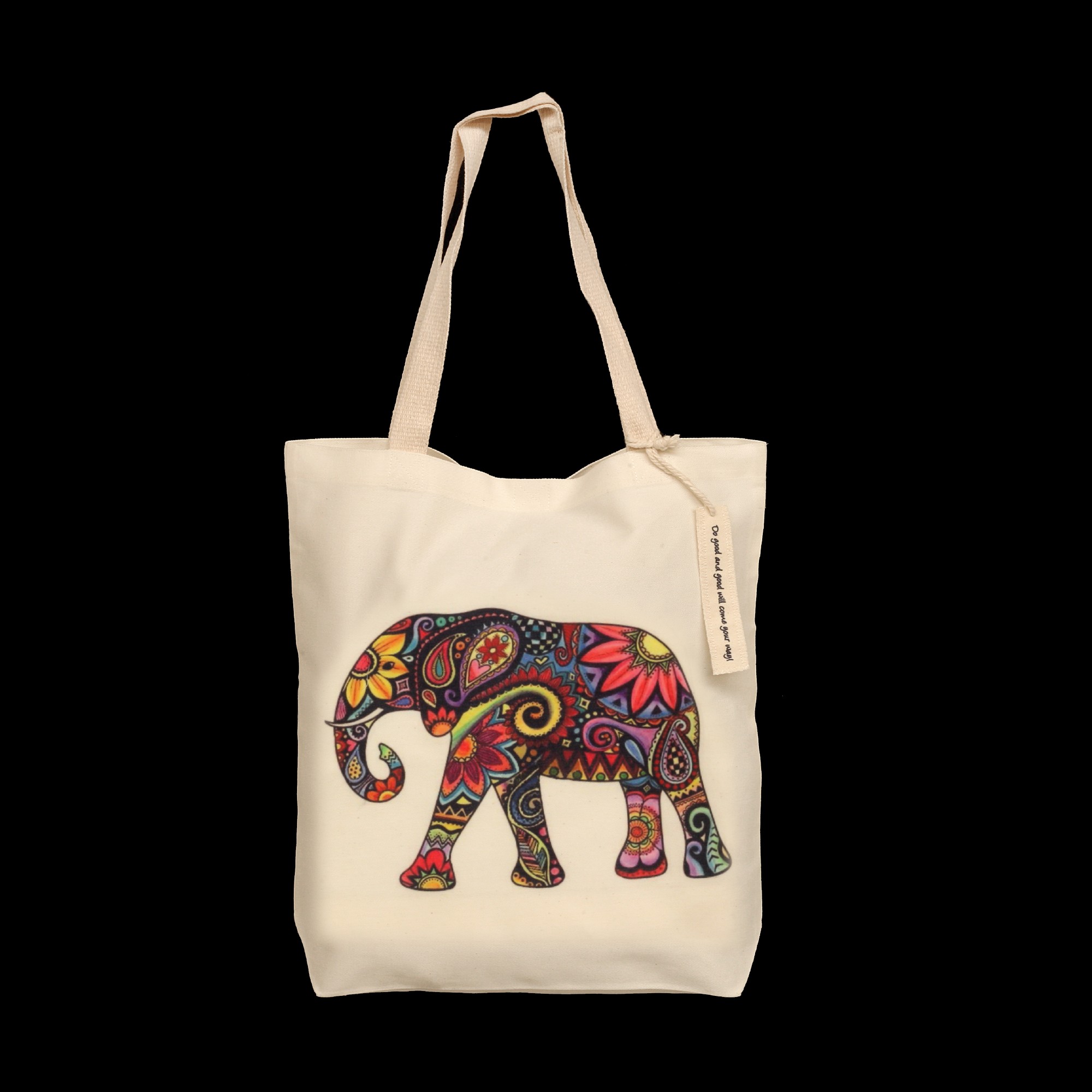 Stoffbeutel 'Elefant Blumen', multicolor, L 40 cm, B 9 cm, H 40 cm günstig bestellen