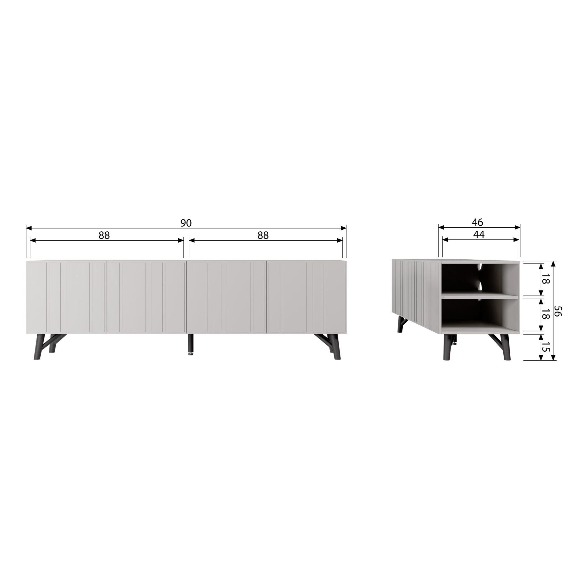 WOOOD Exclusive tv meubel Miller Tv meubel Miller grenen dust