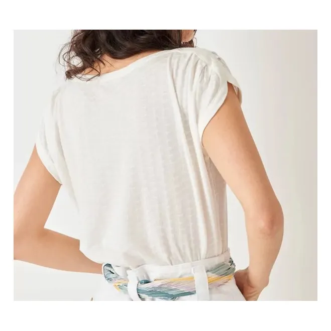Sessùn T-shirt Sixto Jacquard | Ecru