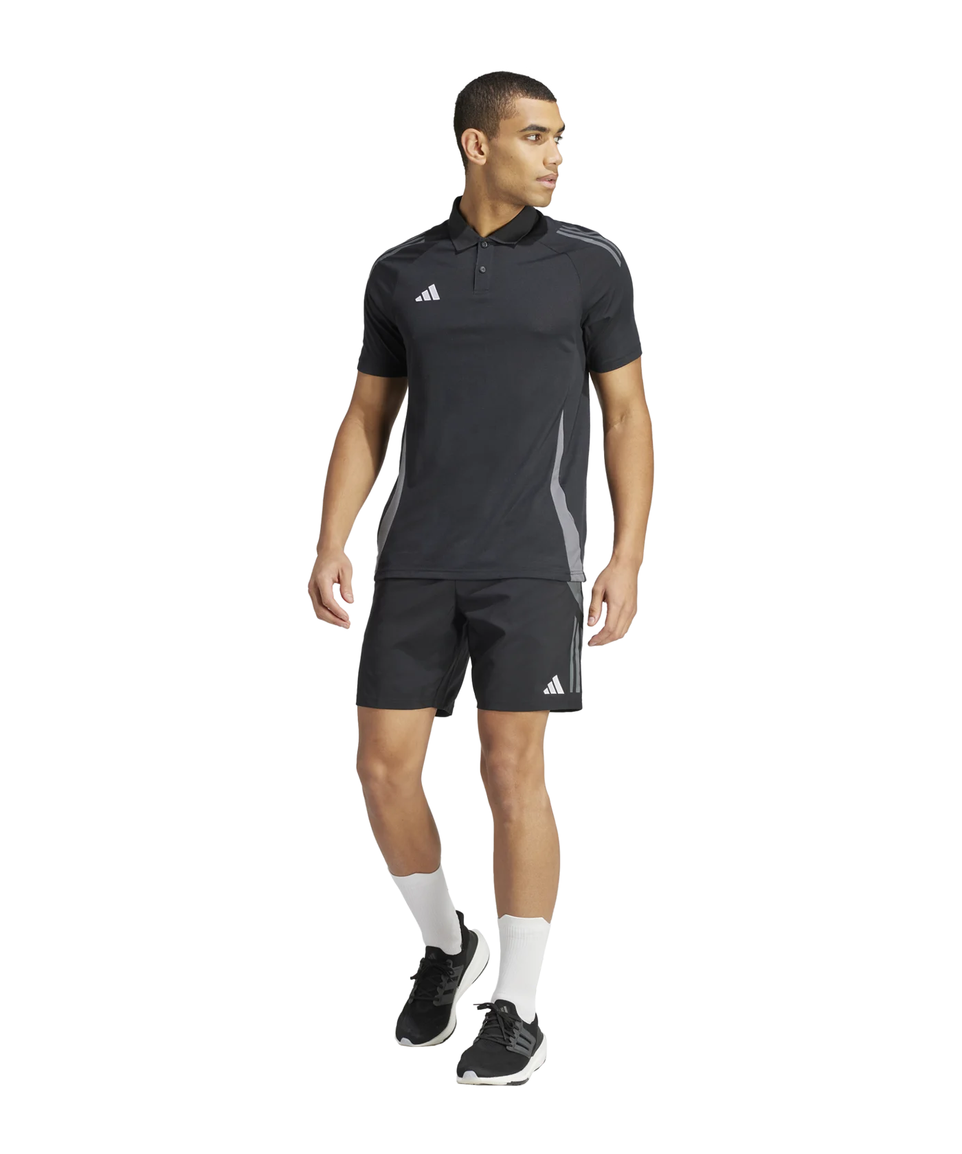 adidas Tiro 24 Comp Poloshirt Schwarz Grau