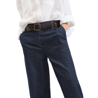 Jean femme Large Cropped Ceinture PLEASE