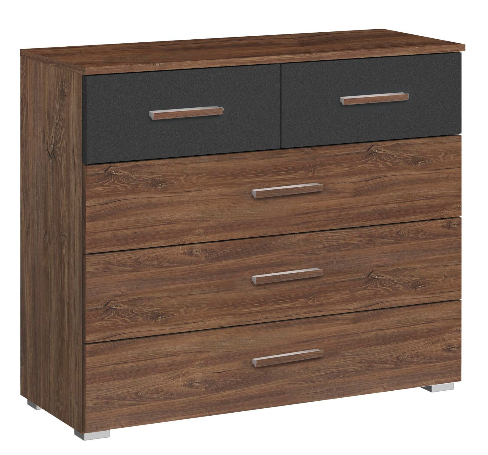 Kommode MOSBACH 93 x 81 cm Stirling Eiche/Grau metallic