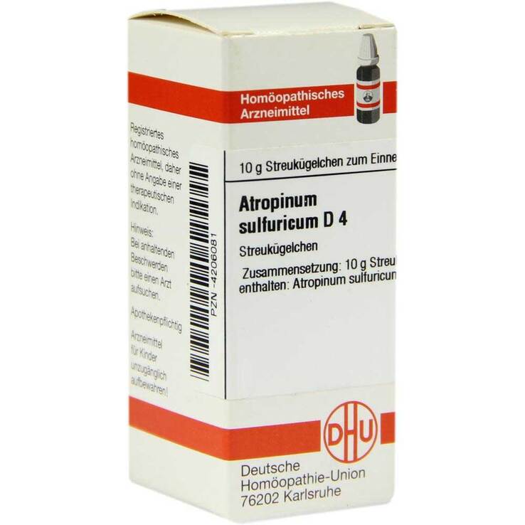 DHU Atropinum sulfuricum D 4 Globuli, 10 g