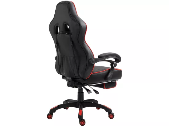 Chaise de bureau - Similicuir & Plastique - Noir / Rouge - Tilos