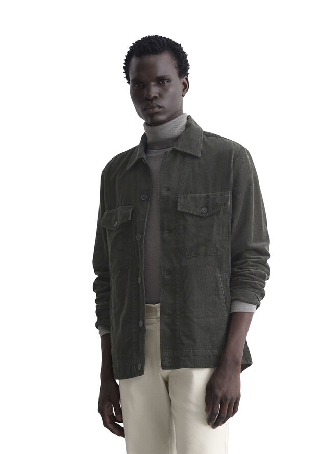 Marc O’Polo Overshirt with bowling collar, bott Broken graphite