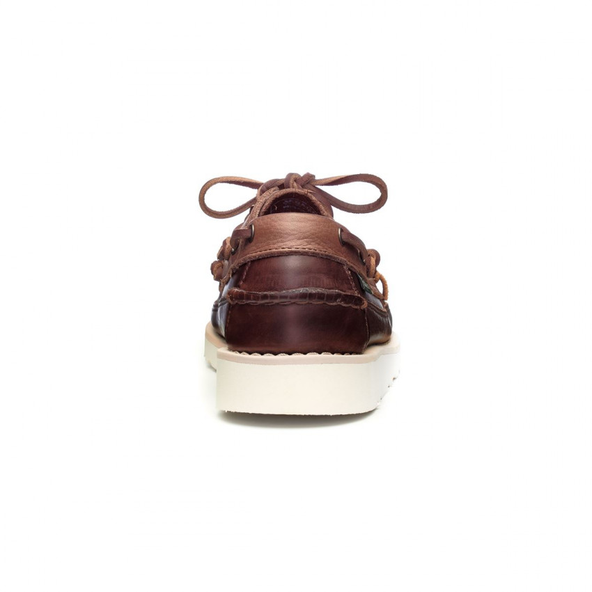 SENECA Brown Cinnamon-Mocassin bicolore en cuir lisse tanné pour homme