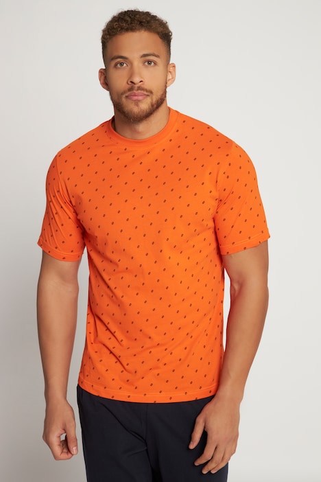Schlafanzug-Shirt, Halbarm, Minimal Print, Rundhals
