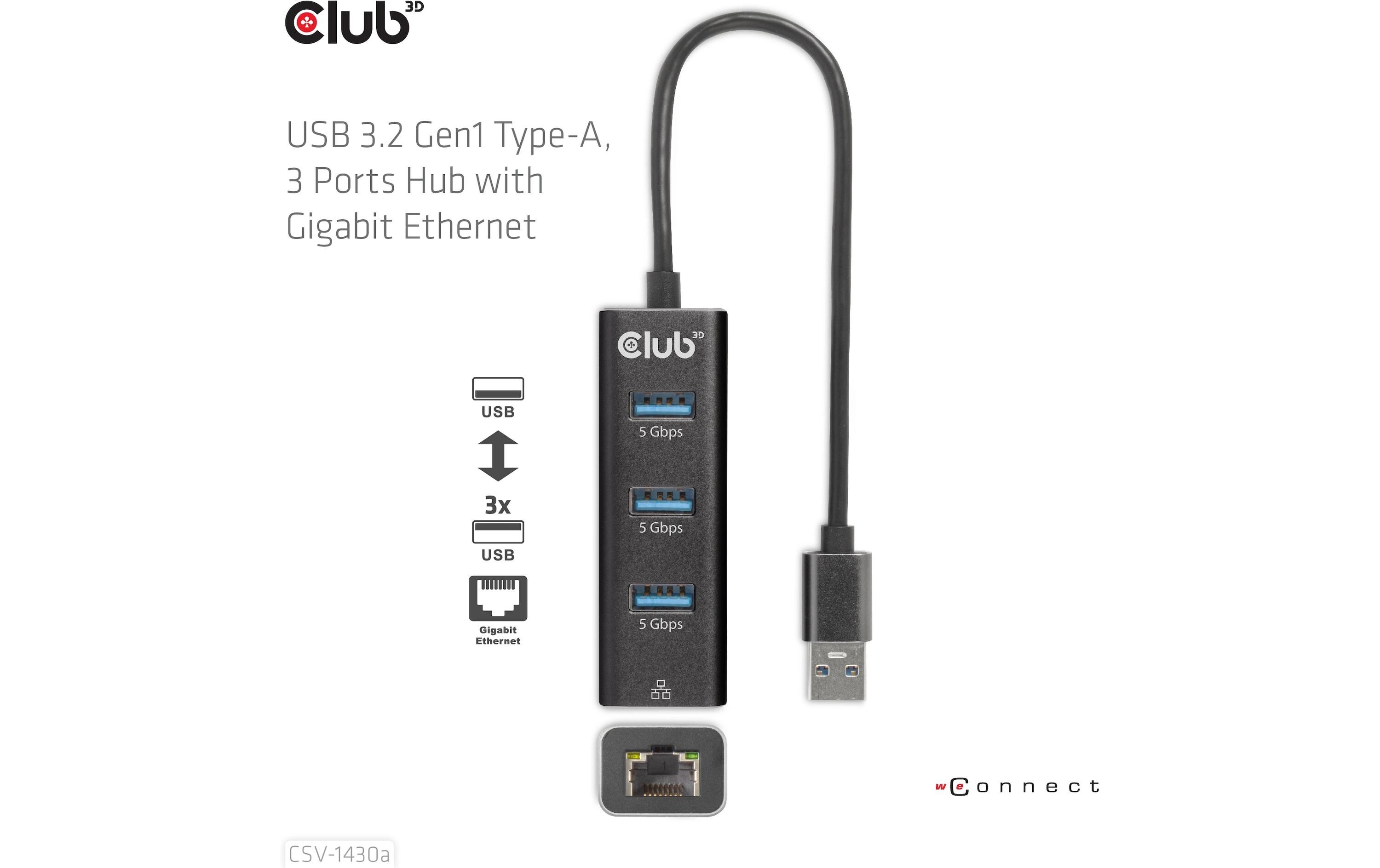 USB-Hub CSV-1430a3 Ports Hub mit Gigabit Ethernet