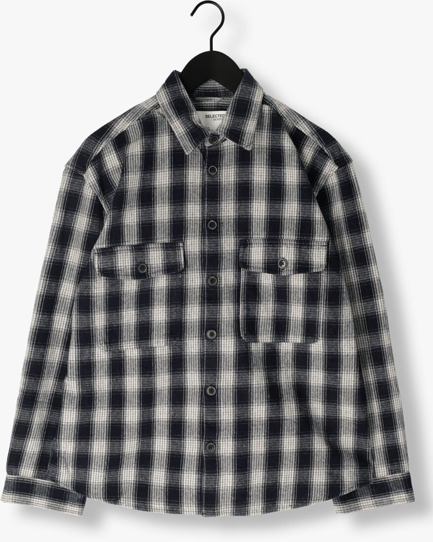 SELECTED HOMME donkerblauwe selected homme overshirt slhloosemason-flannel overshirt w noos