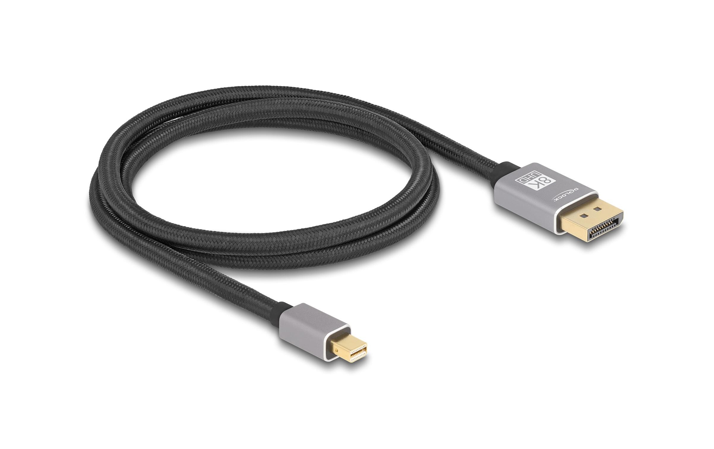 Kabel 8K 60 Hz Mini-DisplayPort - DisplayPort, 1 mDelock Mini DisplayPort zu DisplayPort Kabel 8K 60 Hz 1 m