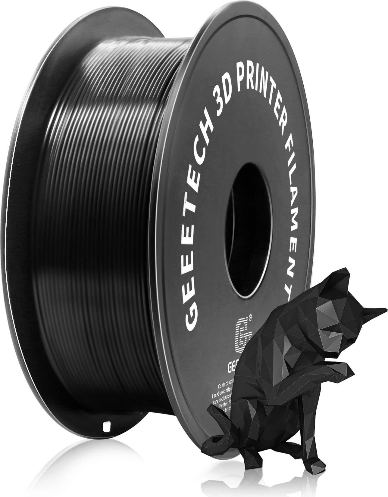 GEEETECH  PETG Black, 1,75 mm / 1000 g    Benutzerfreundliches 3D-Druckfilament mit hoher Steifigkeit