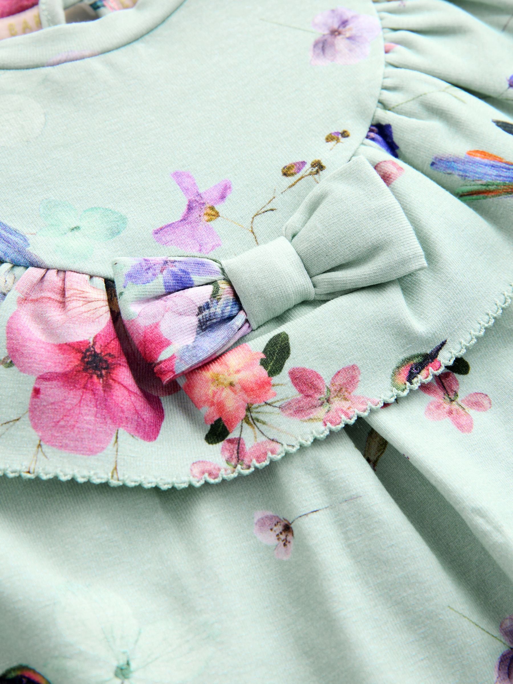 Mintgroen - Baker by Ted Baker jersey-jurk met ruches