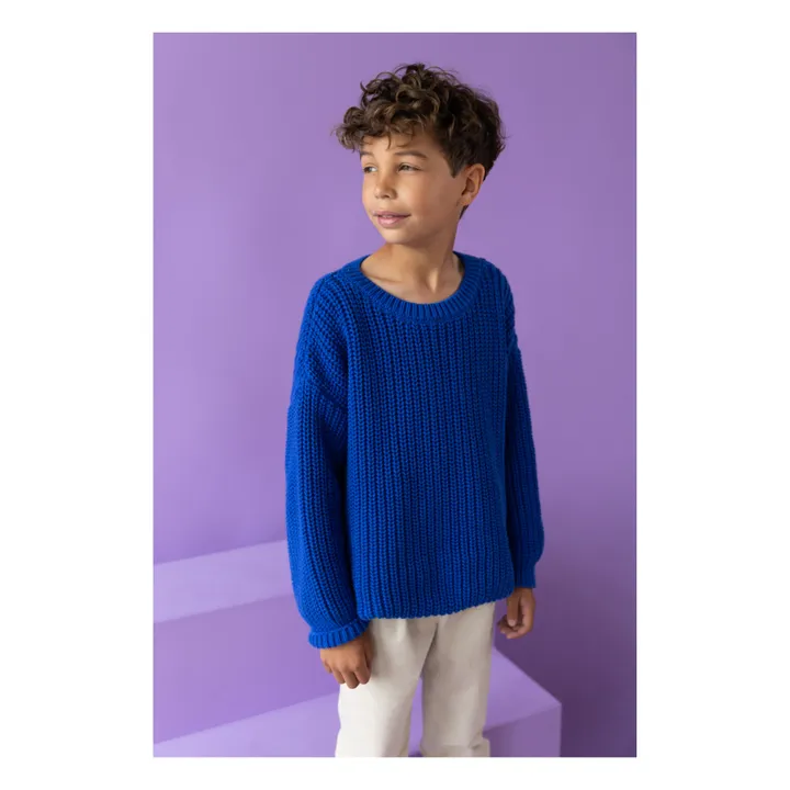Yuki Pull Chunky Coton Bio | Bleu