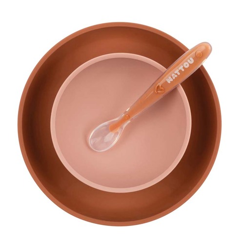 Coffret de repas avec bavoir Rose - NATTOU