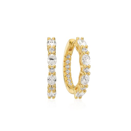 Sif Jakobs Jewellery Ellera Ovale Grande Øreringe, Gold Plated