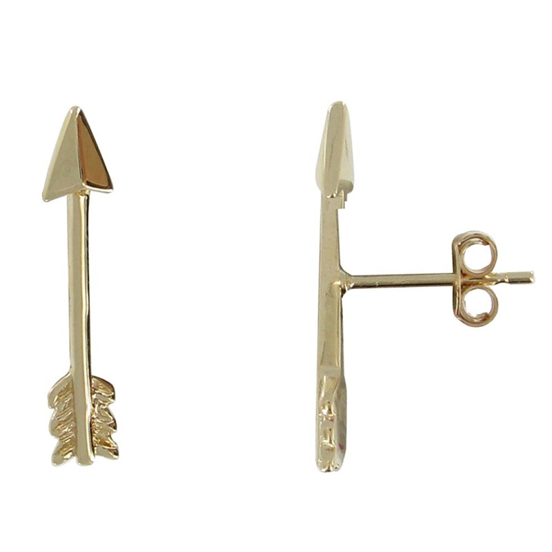 Boucles d'Oreilles Plaqué Or Clous Flèches