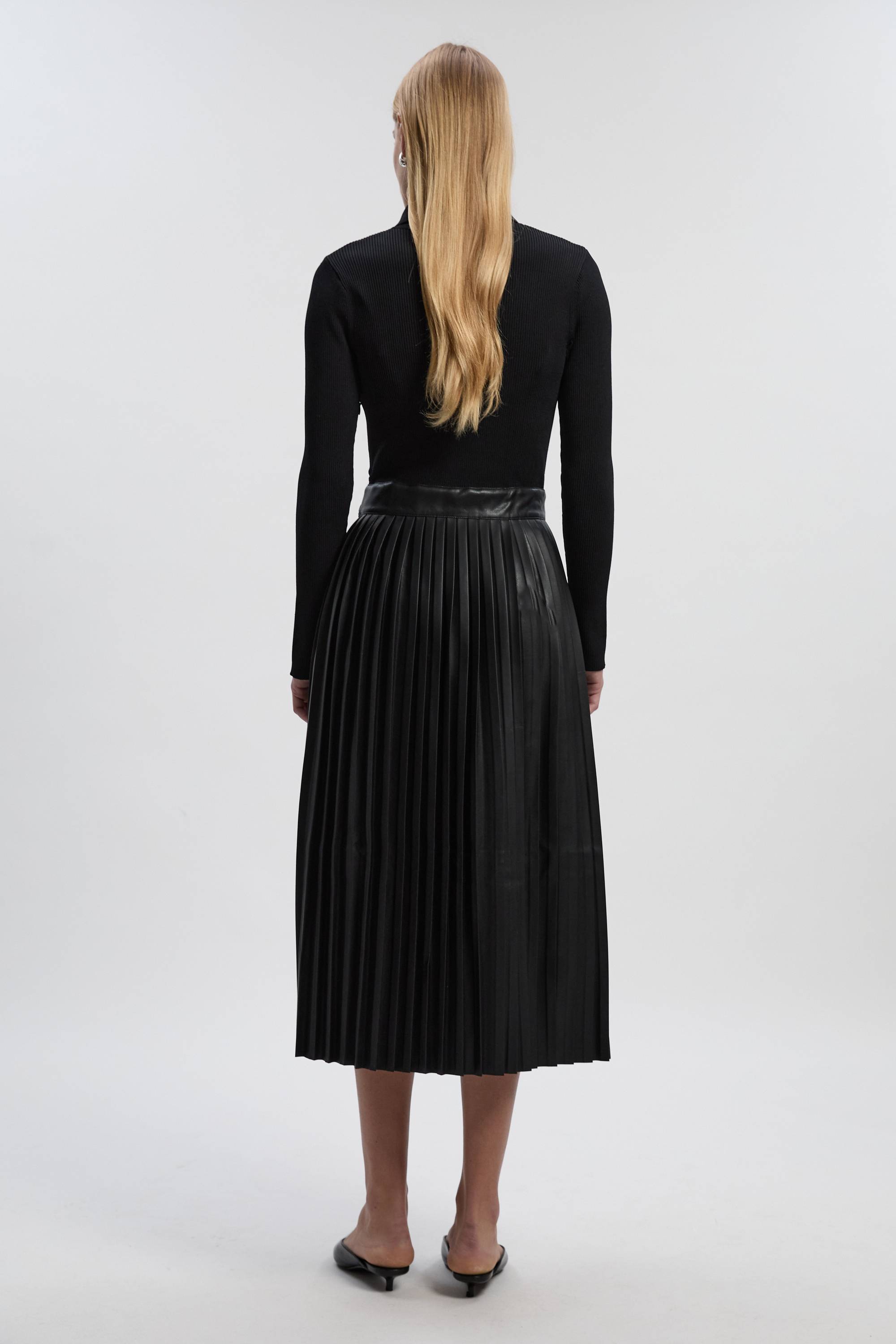 KarenMillen Robe Mi-longue Plissée Petite Maille Col Zippé Mix synthétique