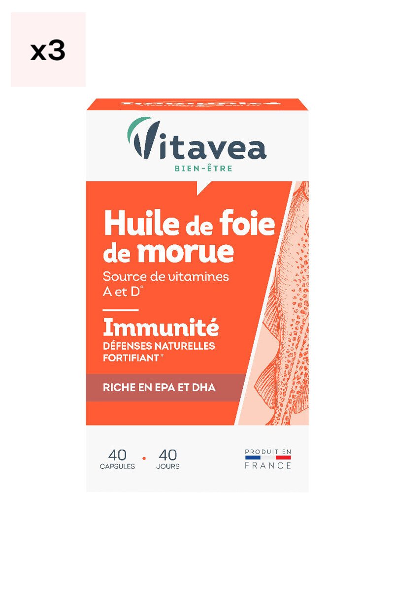 Cure immunité - Huile de foie de morue - 3 x 40 jours