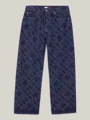 Calça jeans regular com monograma Crest TH