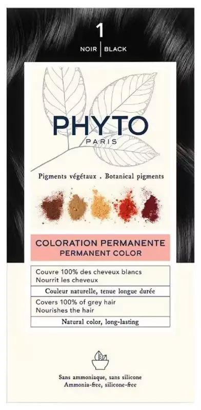 Coloration Permanente Phyto 1 Noir - 1 Kit