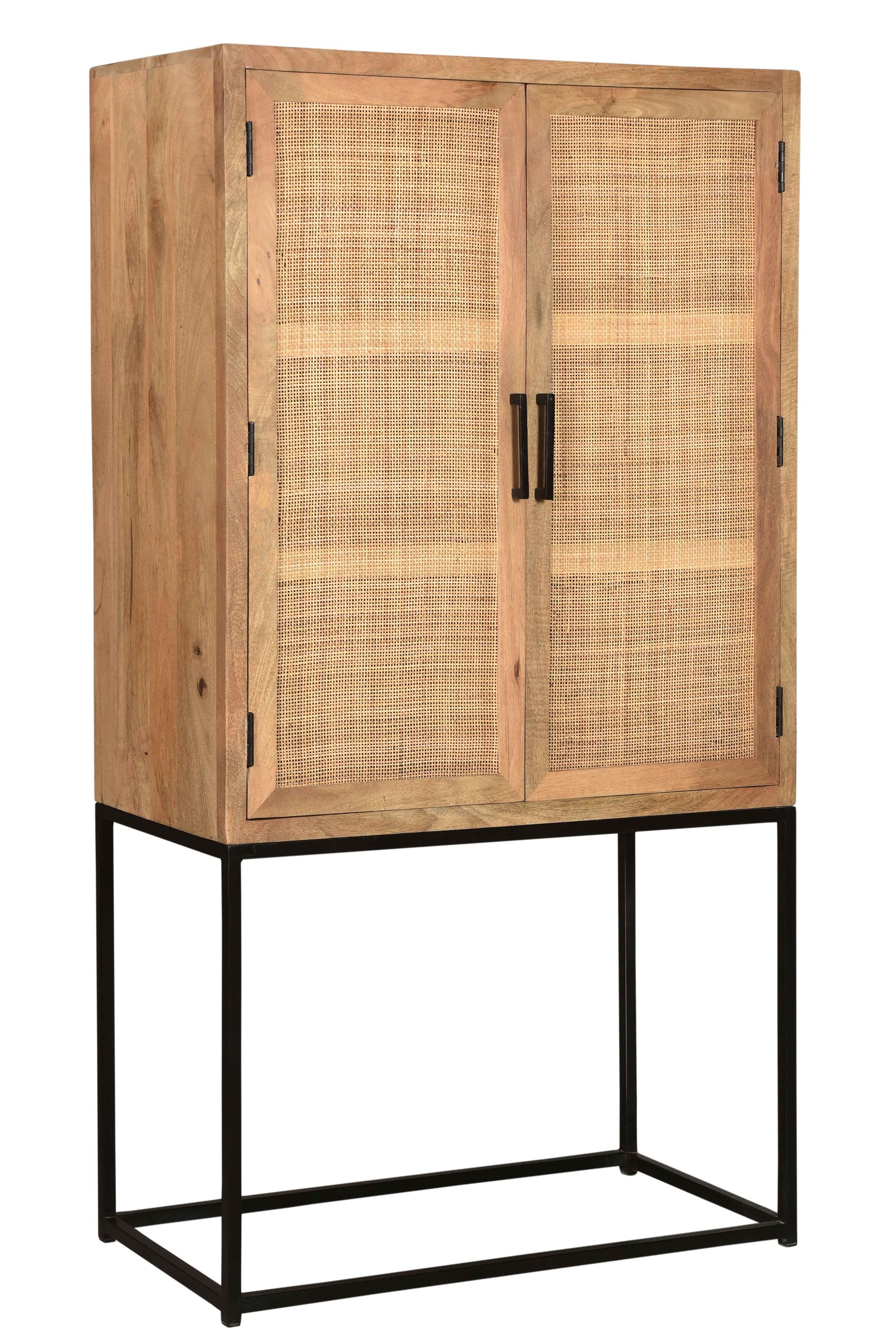 Highboard Cane Mangoholz natur Kommode Sideboard Wohnzimmer Esszimmer Schrank