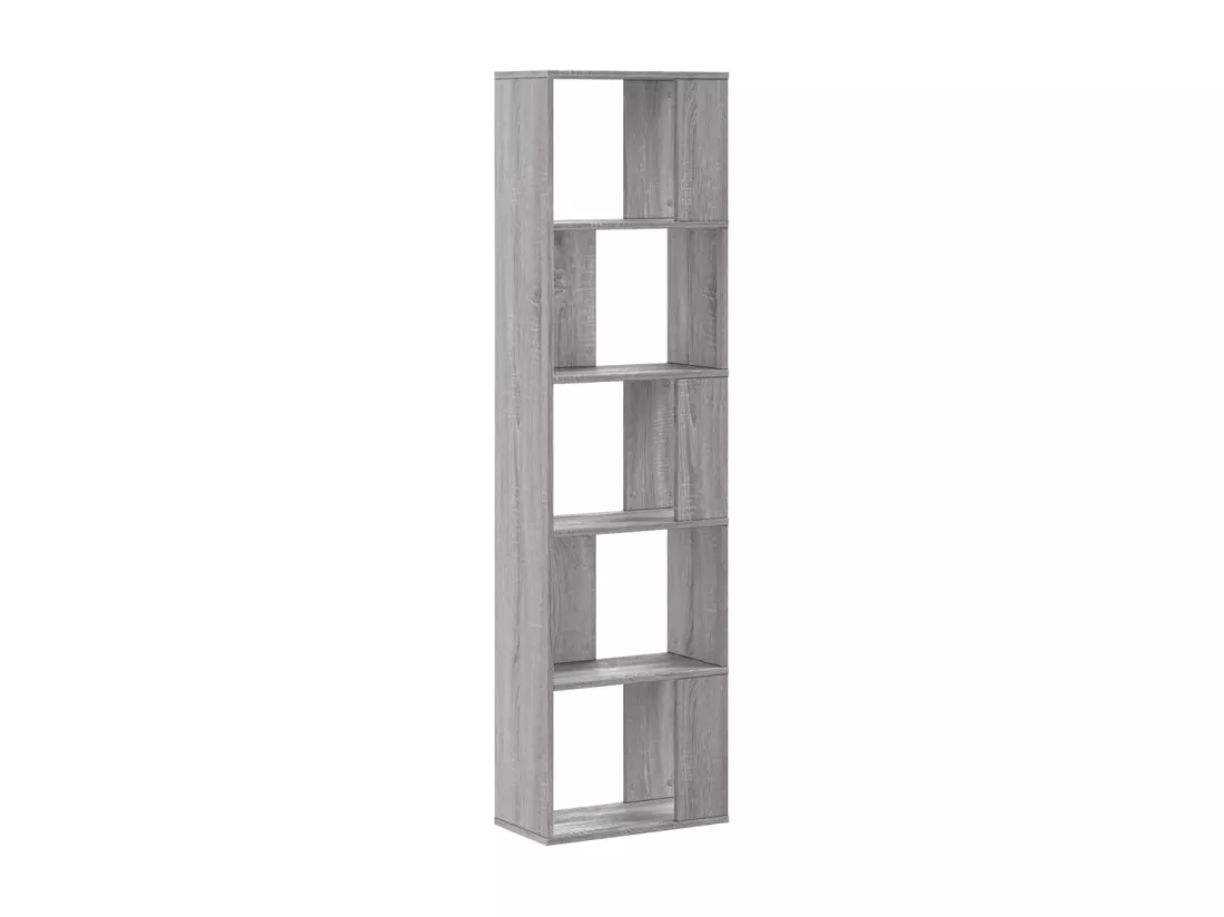 Bibliothèque 5 niveaux sonoma gris bois d'ingénierie