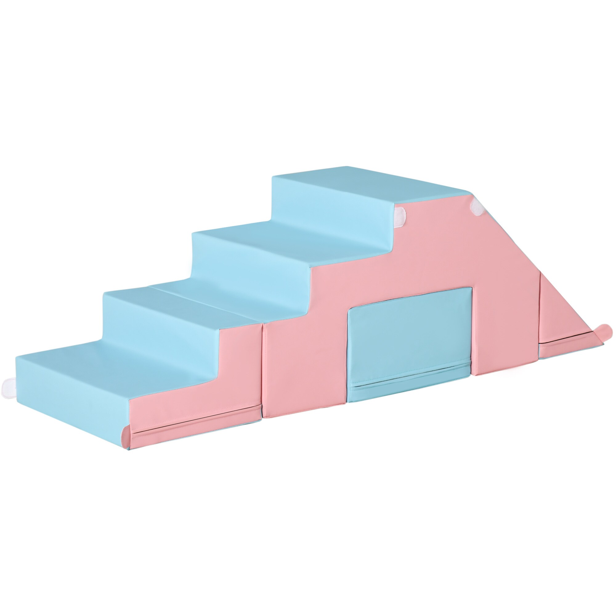HOMCOM Bausteine Baustein-Set, Spiel-Set Schaumstoff Rosa, Blau 147 x 49 x 47 cm