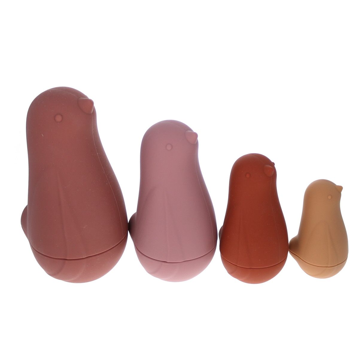 Oiseaux gigognes en silicone Mercredi et Patati