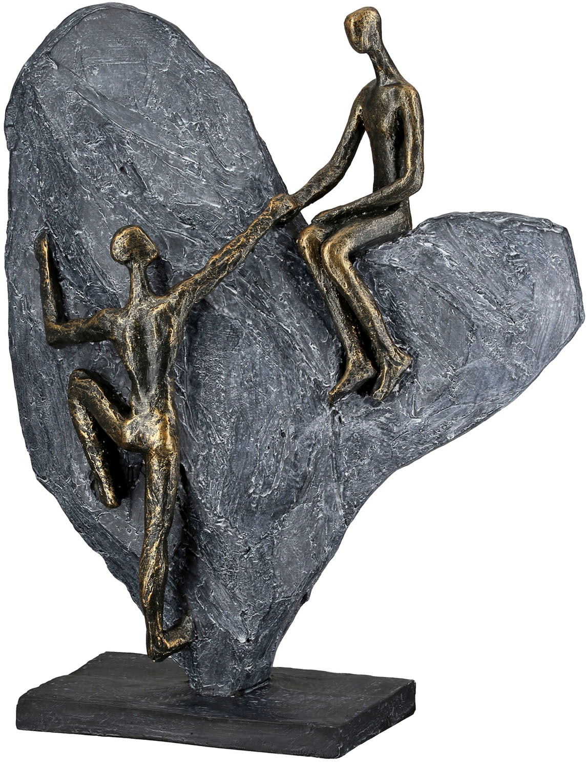 Casablanca by Gilde Dekoobjekt »Skulptur Herz Heart of stone bronzefarben; grau H. 29,7 cm«