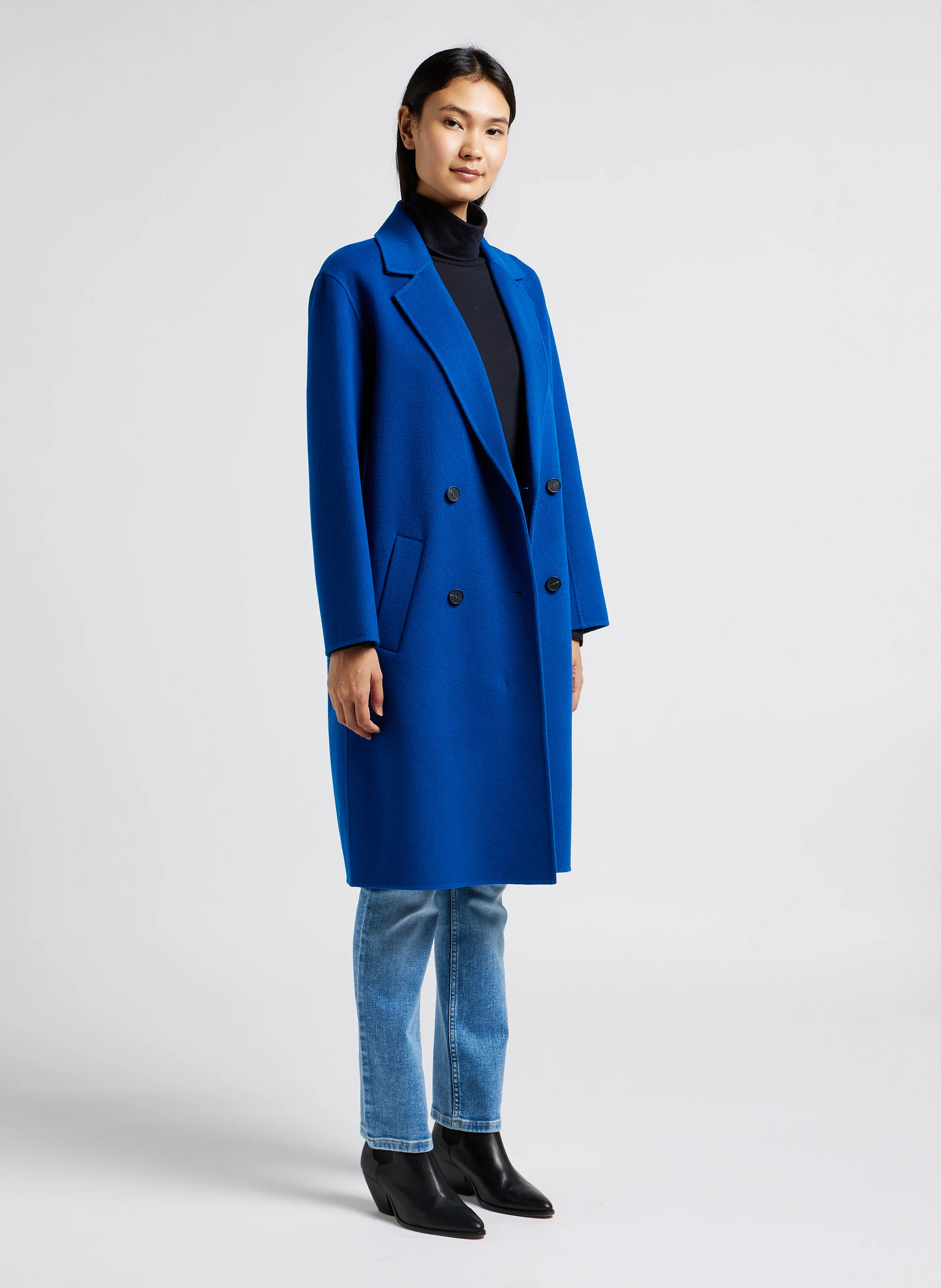 SONIA - Jean slim délavé en coton mélangé | Bleu