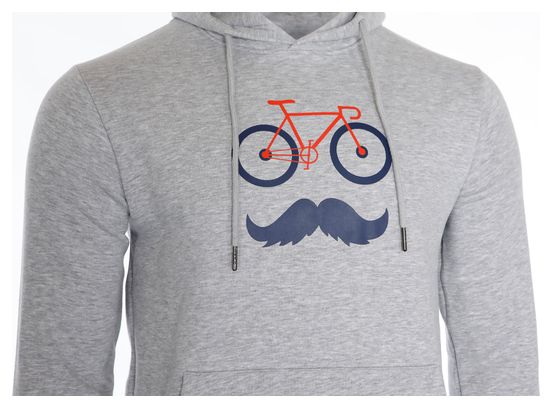 Sweat à Capuche Rubb'r Moustache Gris