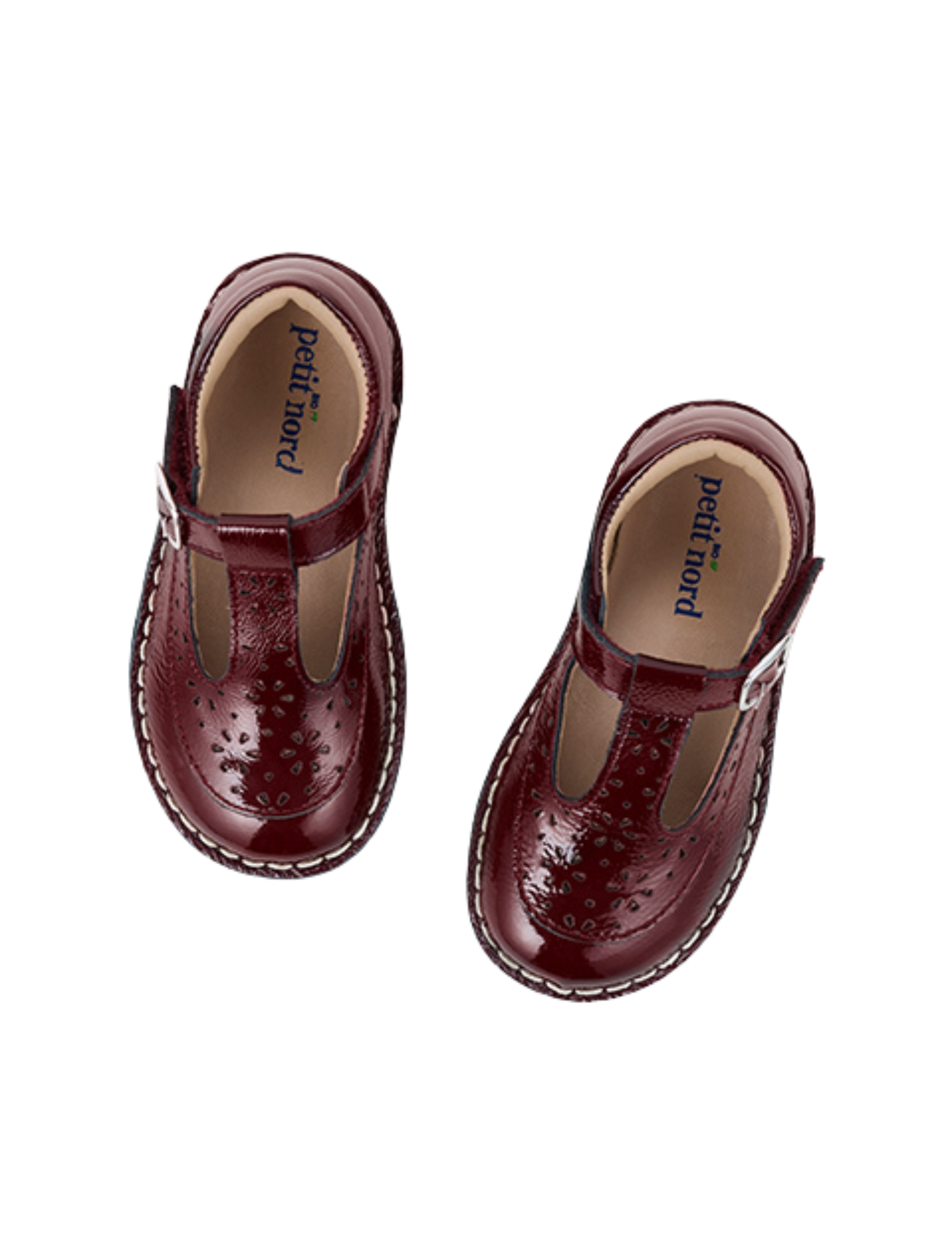 Low T-Bar Flower - Burgundy Patent