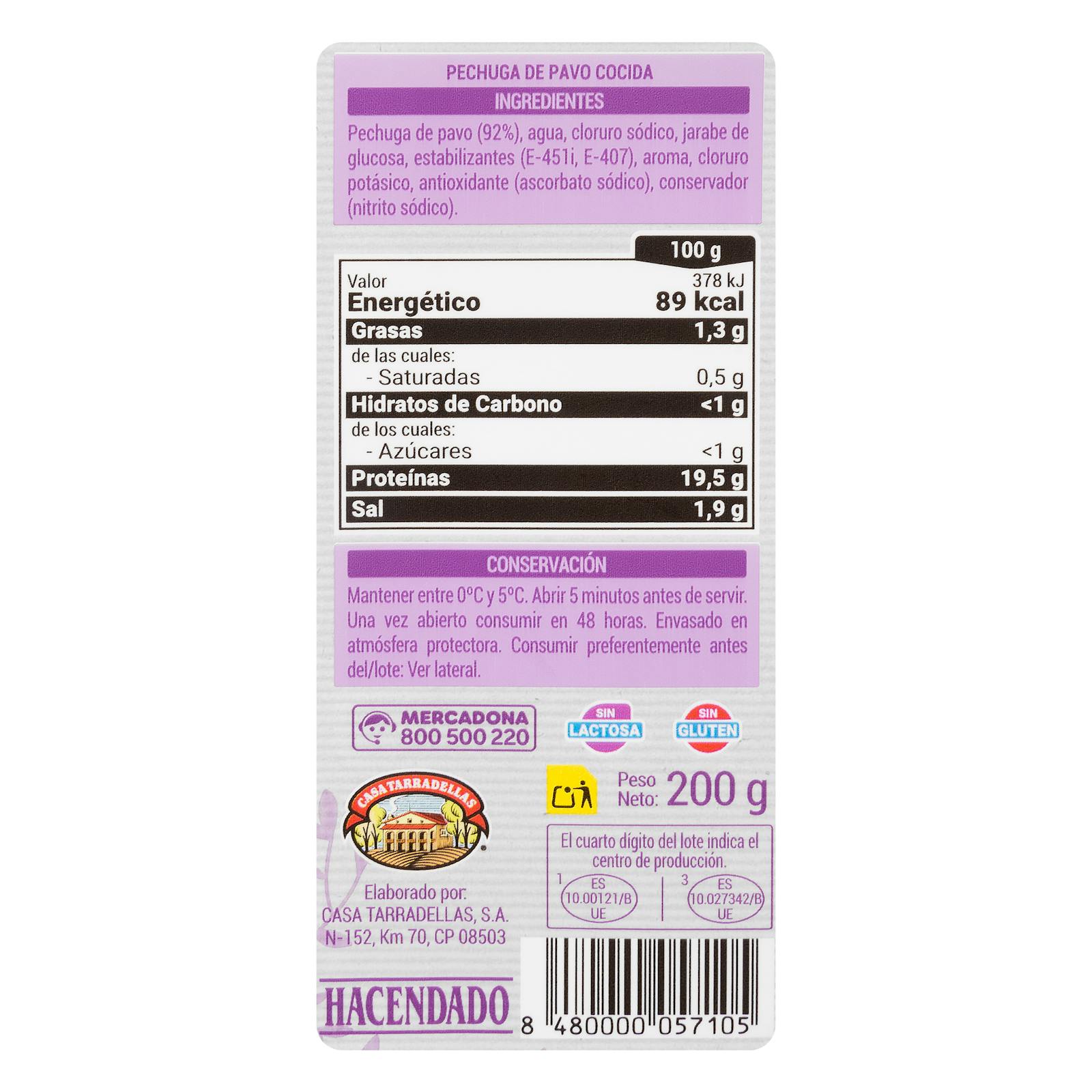 Tranches de poitrine de dinde Hacendado 92%