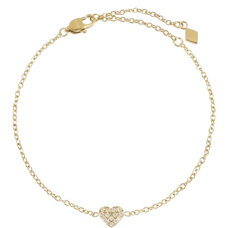 DARK Crystal Heart Bracelet Gold