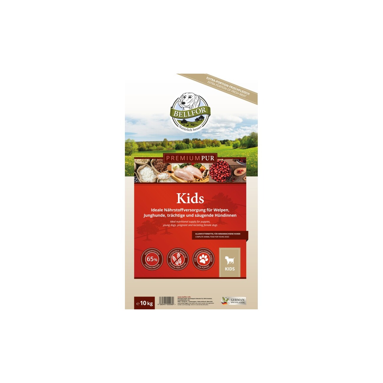 Bellfor Hundefutter für Welpen - PREMIUM PUR Kids - 10 kg