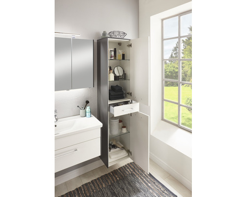 Marlin 3400 hoge kast, 42 x 179 cm, wit/antraciet, rechtsdraaiend