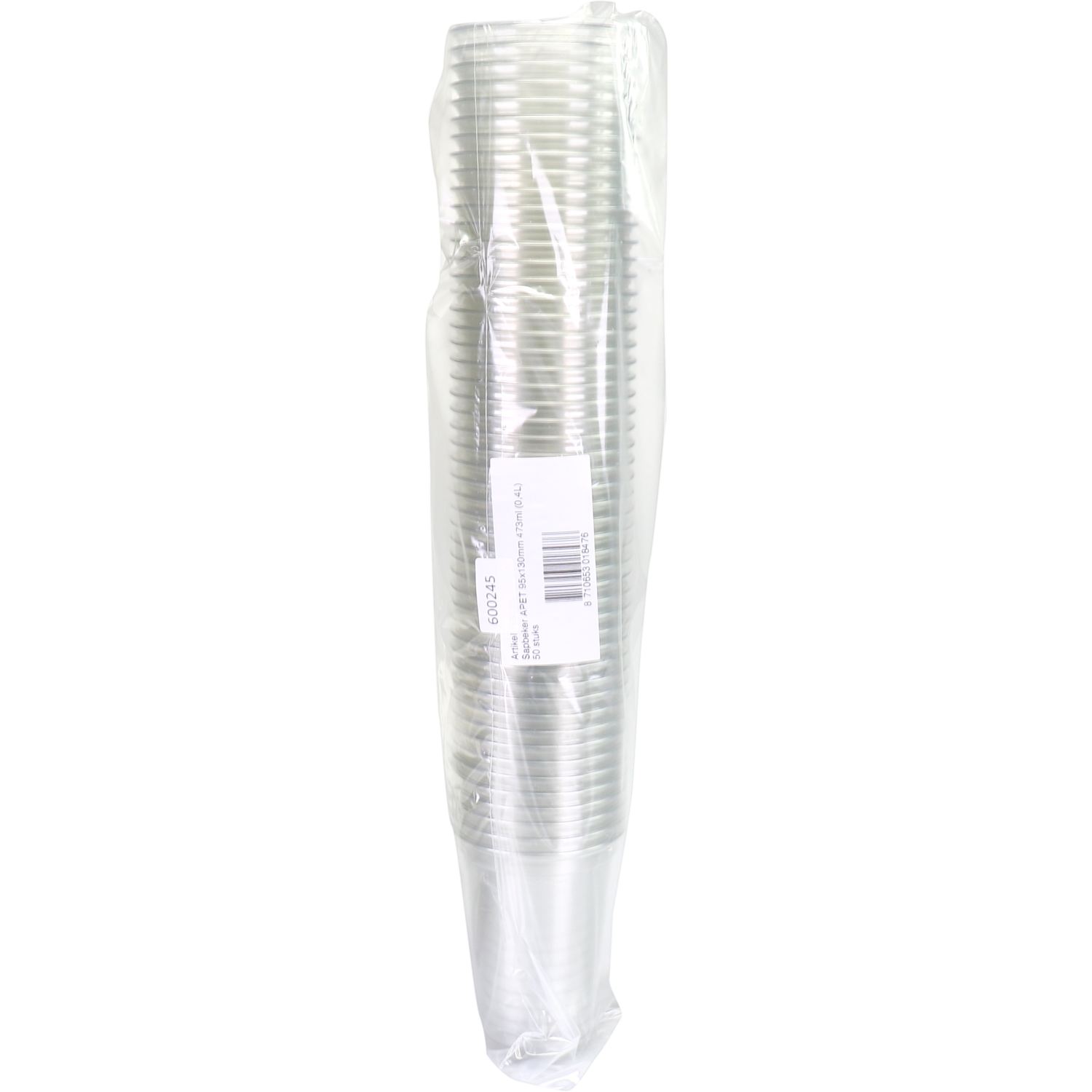 Sapbeker, Gerecycled PET, 400ml, 16oz, 130mm, transparant