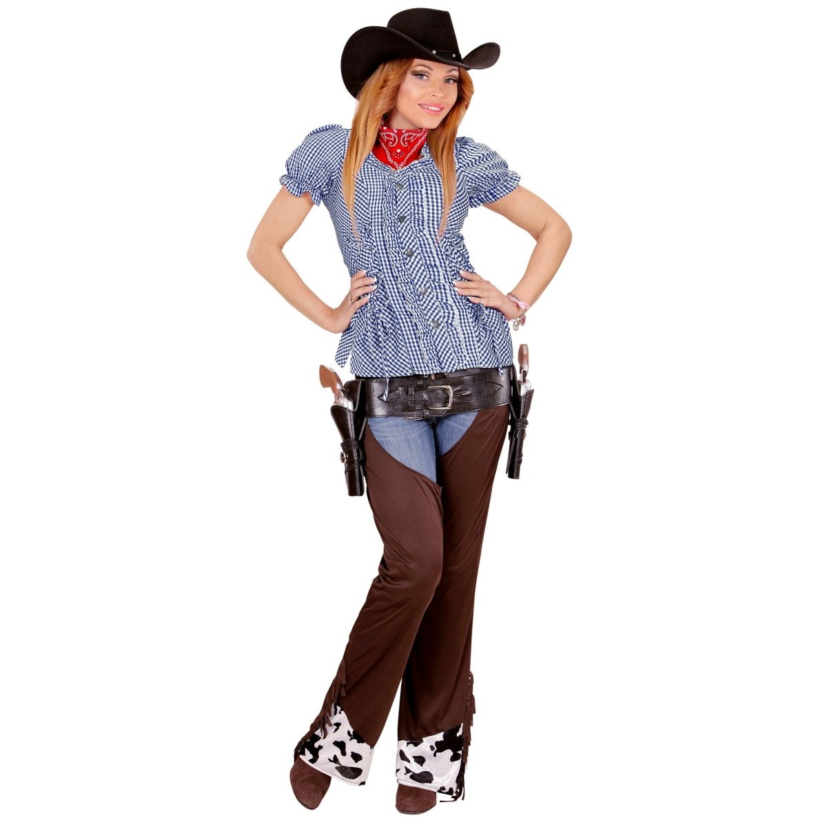 Oktoberfest Blouse Blauw Wit Dames