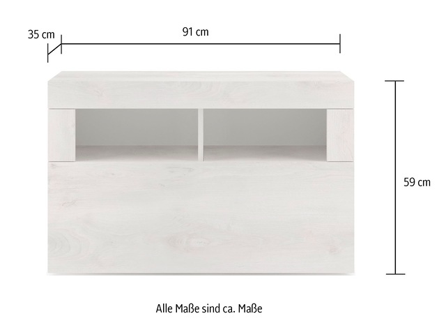 INOSIGN Garderobenschrank »Basic, Breite 91 cm, Höhe 59 cm, Schuhbank 1 Klappe« Garderobenbank, moderne Rahmenoptik