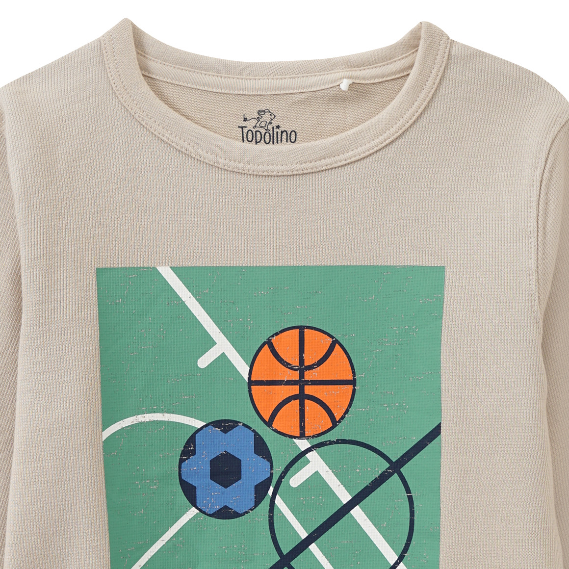 Topolino Jungen Sweatshirt mit Ballsport-Motiven beige