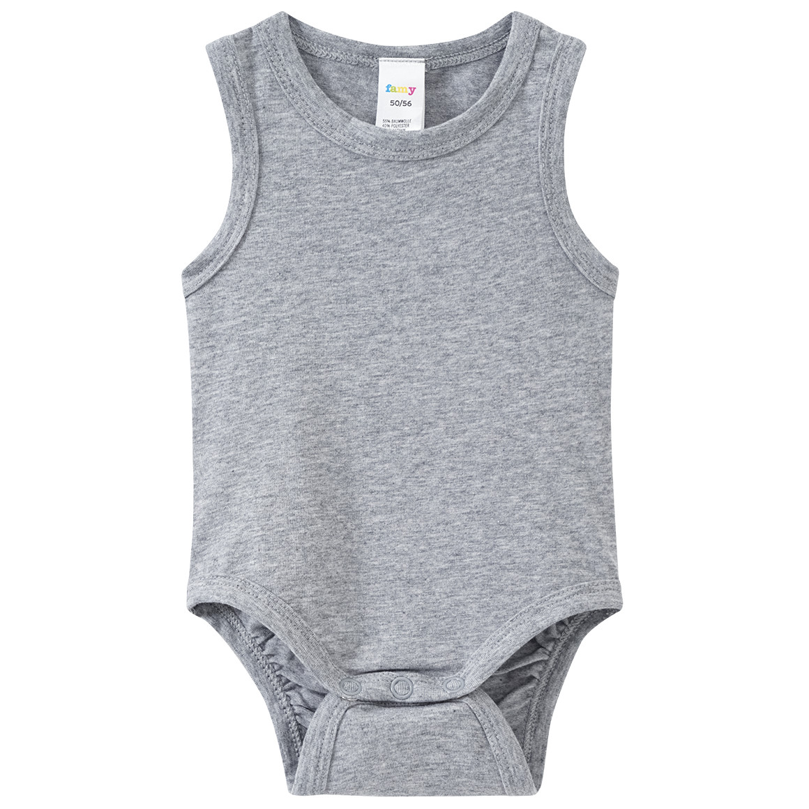 Famy 5 Baby Bodys in verschiedenen Farben grau / weiss