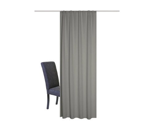 Gordijn met universele tape Zwartgrijs 135 x 245 cm brandvertragend