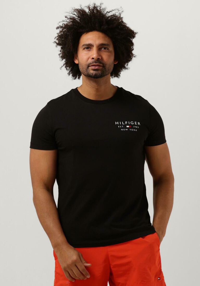 TOMMY HILFIGER zwarte tommy hilfiger t-shirt brand love small logo tee