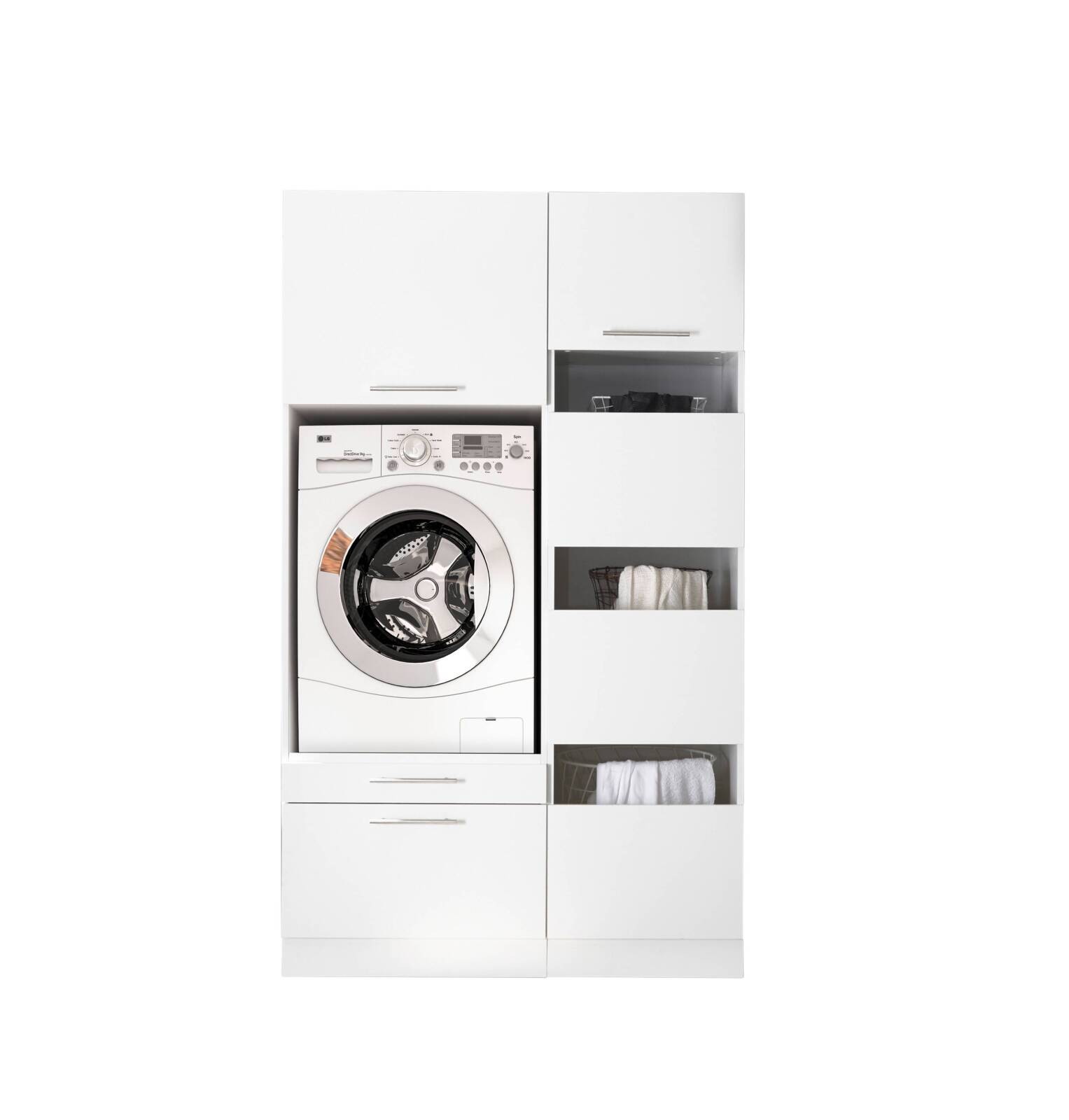 RESPEKTA 2-teiliges Hauswirtschaftsraum-Set CLARA - weiß matt - 117,4 cm