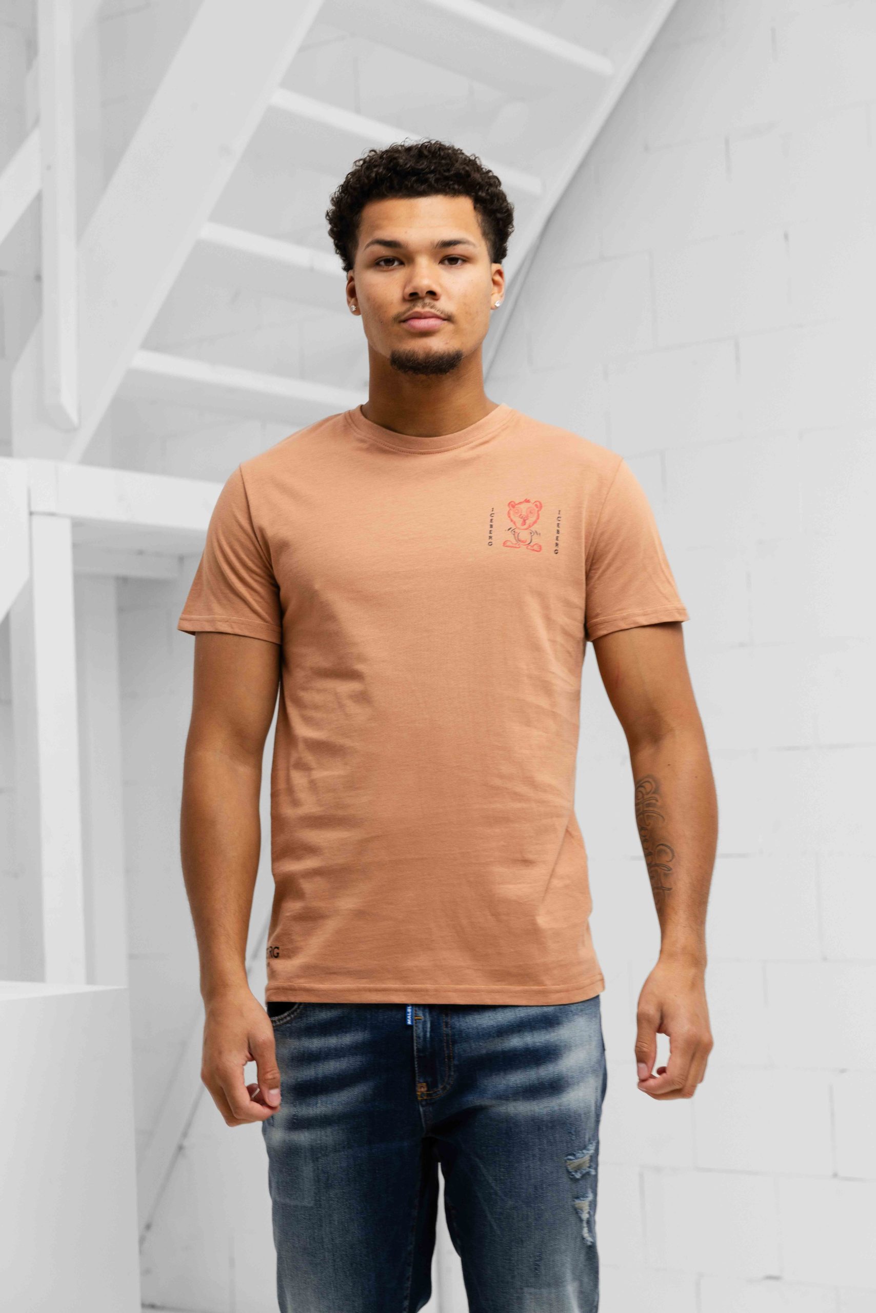 Iceberg Sun Spell T-Shirt Heren Lichtbruin