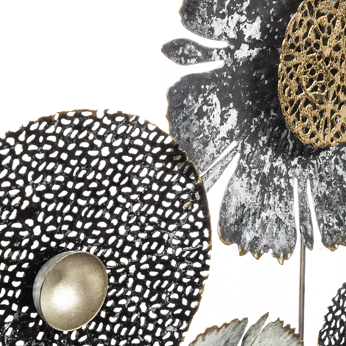 Décoration murale en métal (H50 cm) Floral Queen Argent